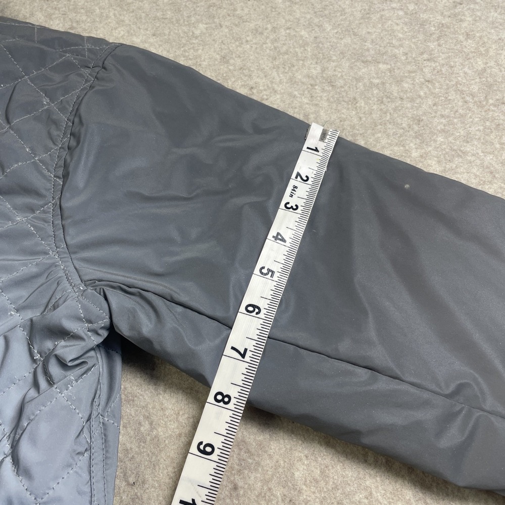 Athleta Reflective Black Silver Reversible Jacket Quilted Size Lg Athletic Track - Picture 15 of 16